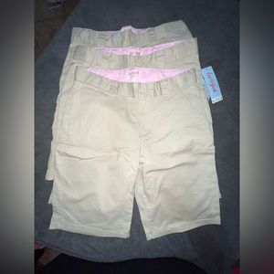 Lot of 3 Cat & Jack uniform shorts khakis tan girls size 12